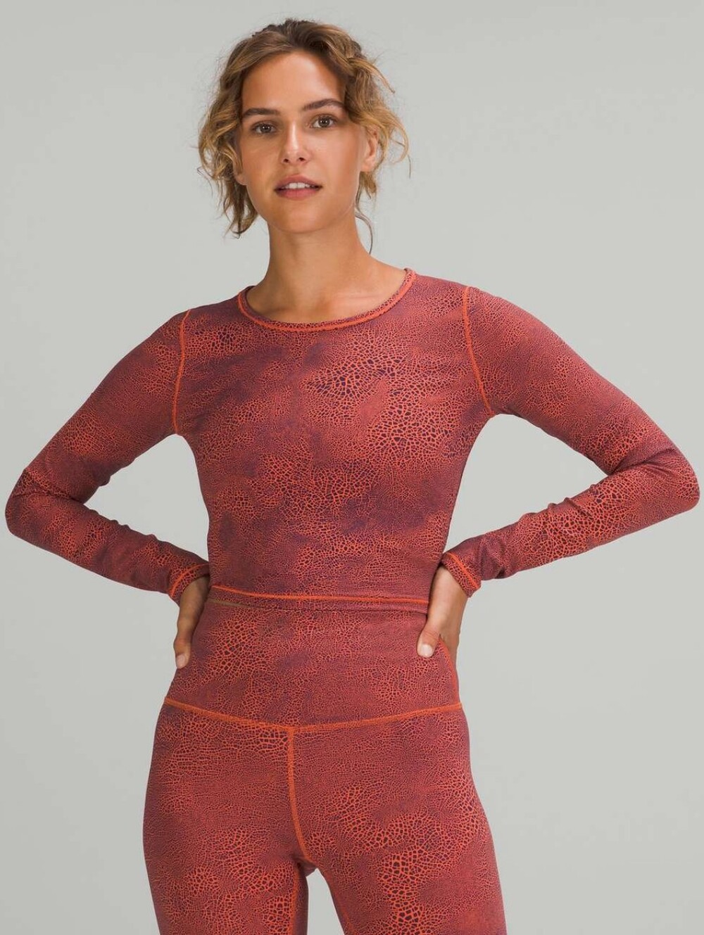 Lululemon Wunder Train Set Crackle Glaze Vintage Orange sz 6
